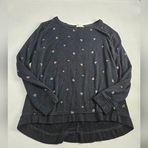 Jane and Delancey Black Heart Pattern Top M